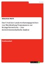 Das Urteil des Landesverfassungsgerichtes von Mecklenburg-Vorpommern zur Kreisgebietsreform - eine rechtswissenschaftliche Analyse